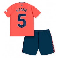 Everton Michael Keane #5 Bortedraktsett Barn 2023-24 Kortermet (+ Korte bukser)